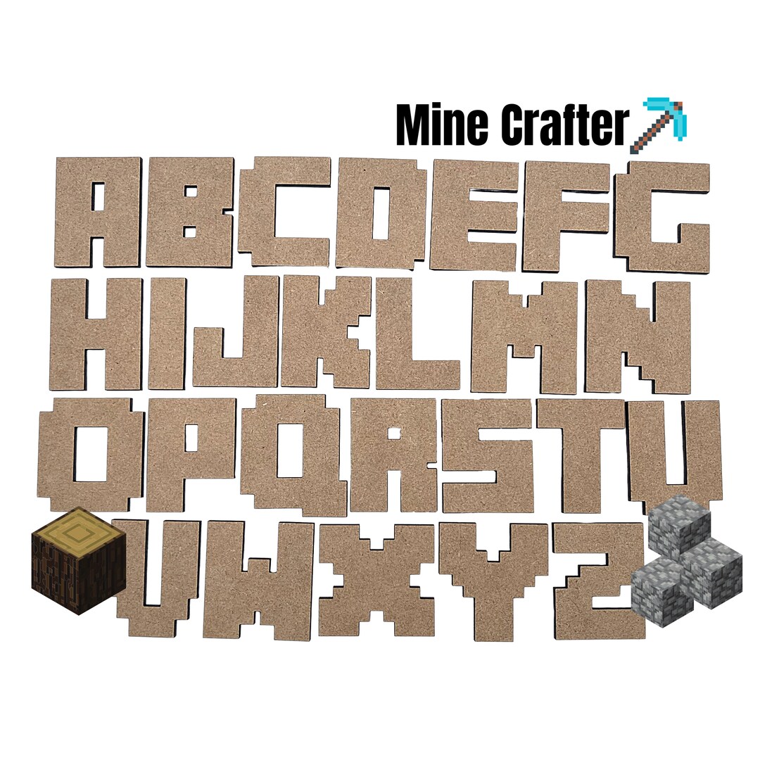 Small Mine Crafter Font | Gaming Style Letters | Cute Letters | Wood Crafts | Wood Cutouts | Classroom Decor | School Project | MakerPlace by Michaels small-mine-crafter-font-gaming-style-letters-cute-letters-wood-crafts-wood-cutouts-classroom-decor-school-project-makerplace-by-michaels